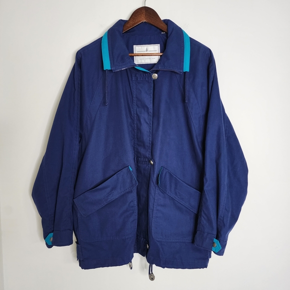 Vintage Towne London Fog 80's Women's Blue & Teal Button & Zip Jacket Med Casual - Picture 14 of 14